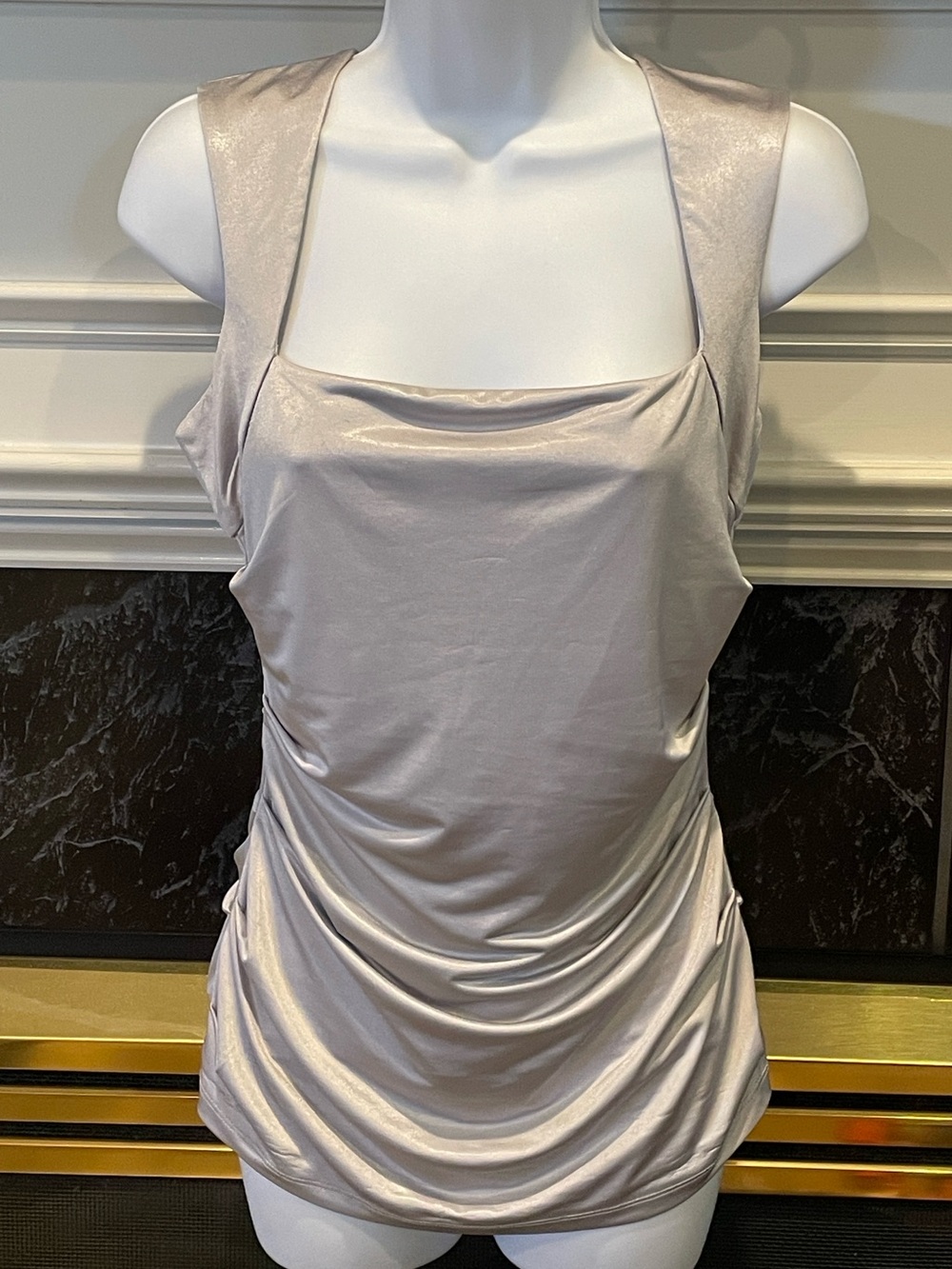 Cache’ Silver Shimmer Top